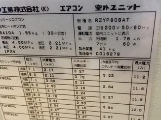室外機ラベル